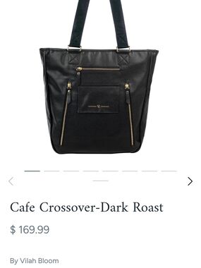 Cafe Crossover Tote - Dark Roast (Black)